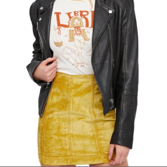 Free People Green Velvet Mini Skirt - Picture 2 of 2